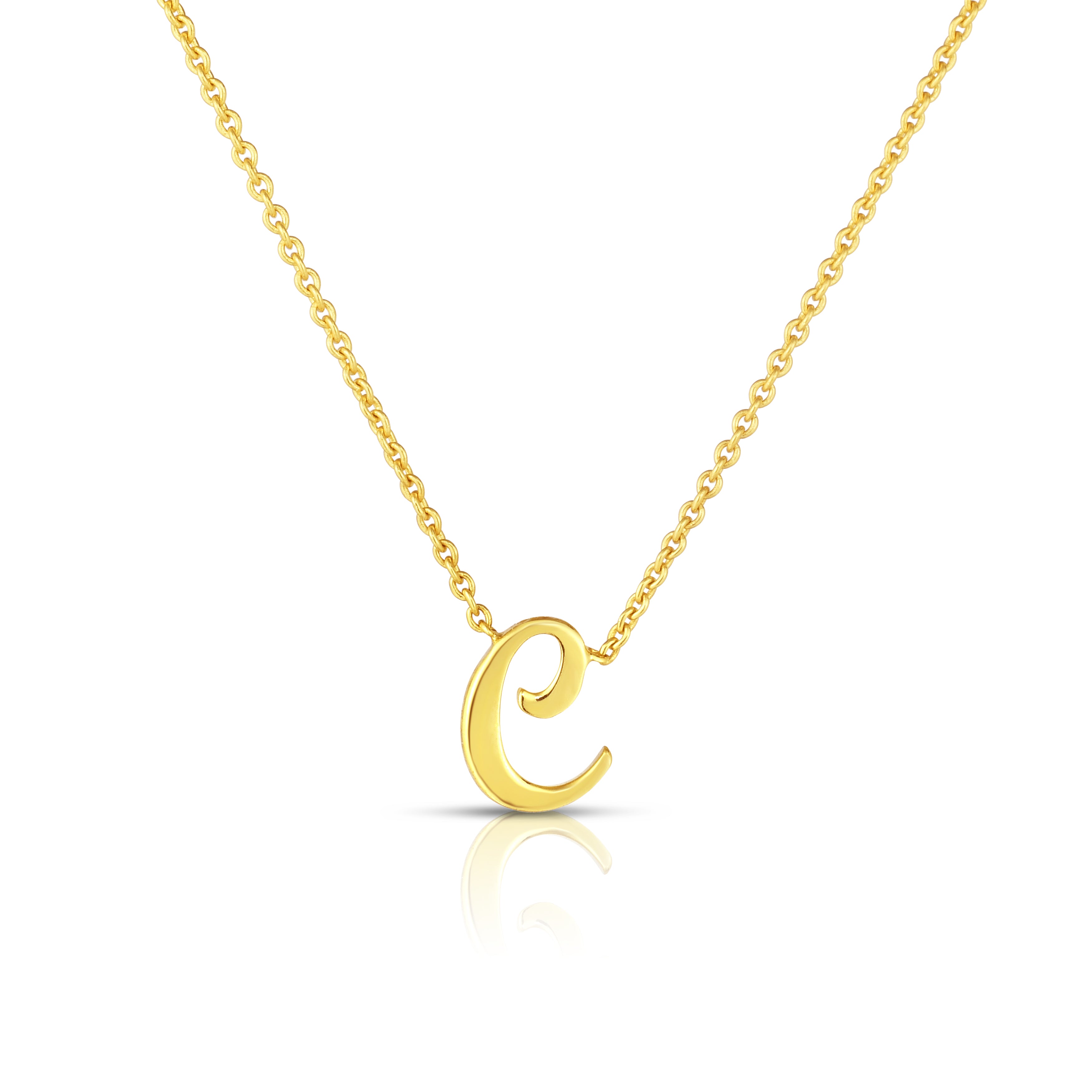 18K YELLOW GOLD TINY TREASURES SCRIPT INITIAL 'C' NECKLACE