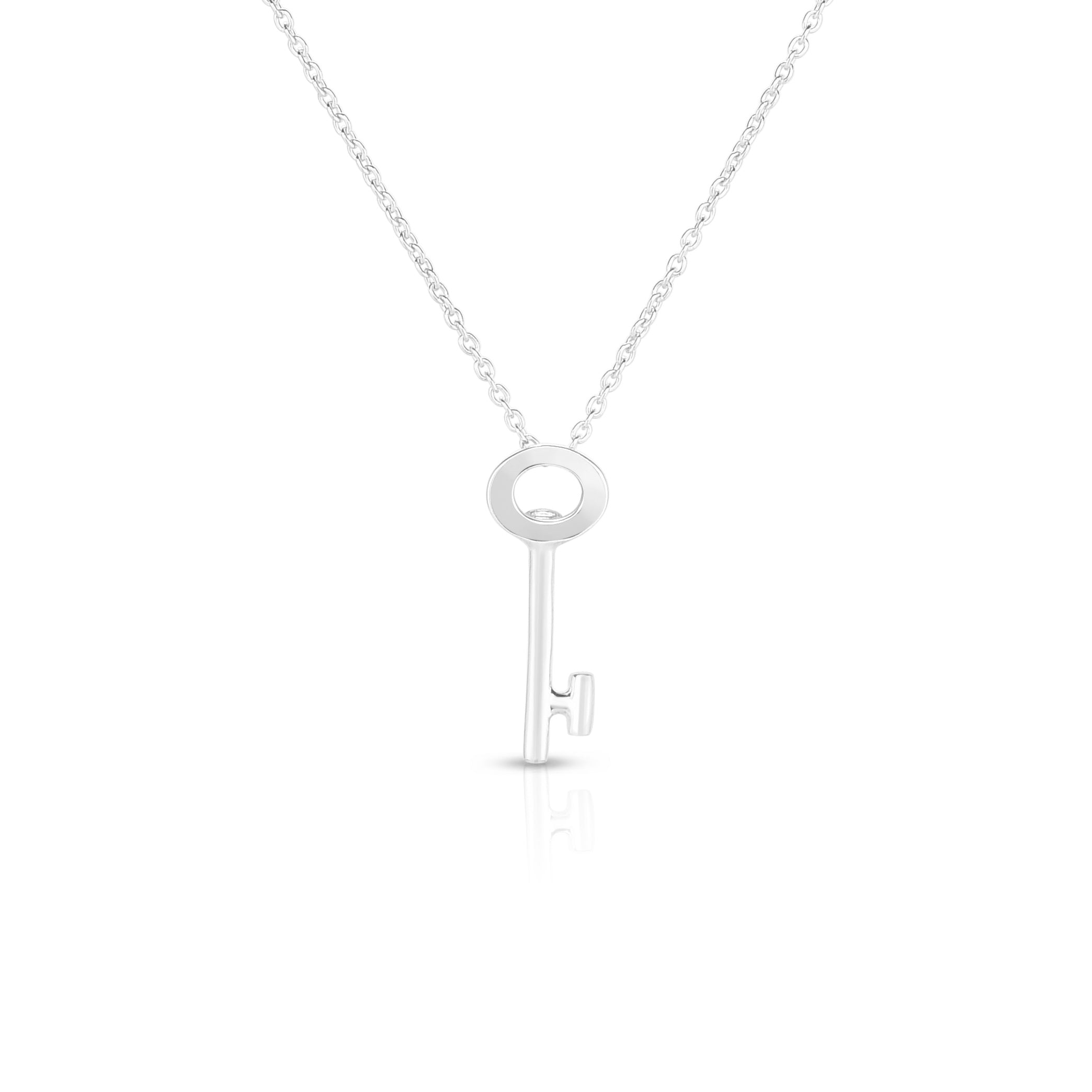 18K WHITE GOLD TINY TREASURES KEY NECKLACE