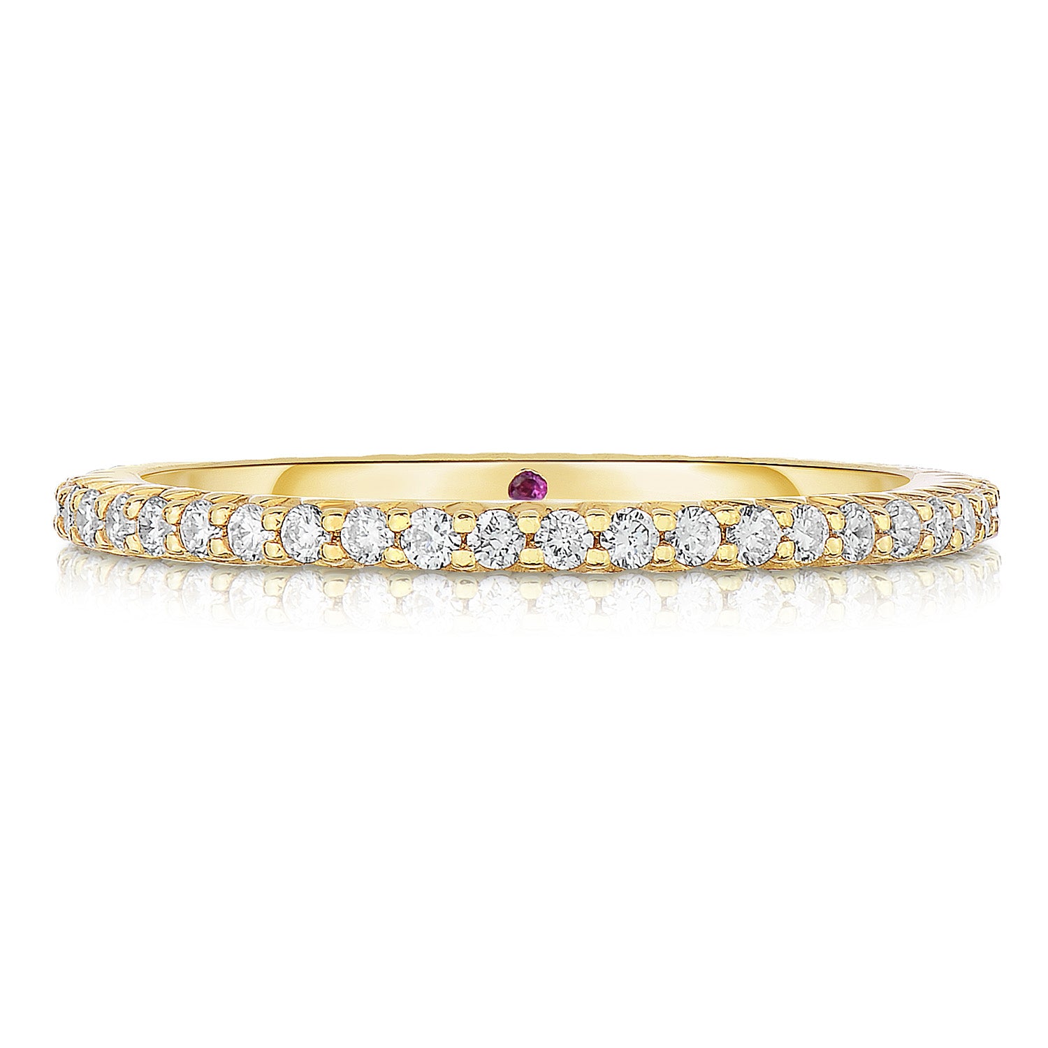 18K YELLOW GOLD DIAMOND CLASSIC PAVE ETERNITY BAND RING