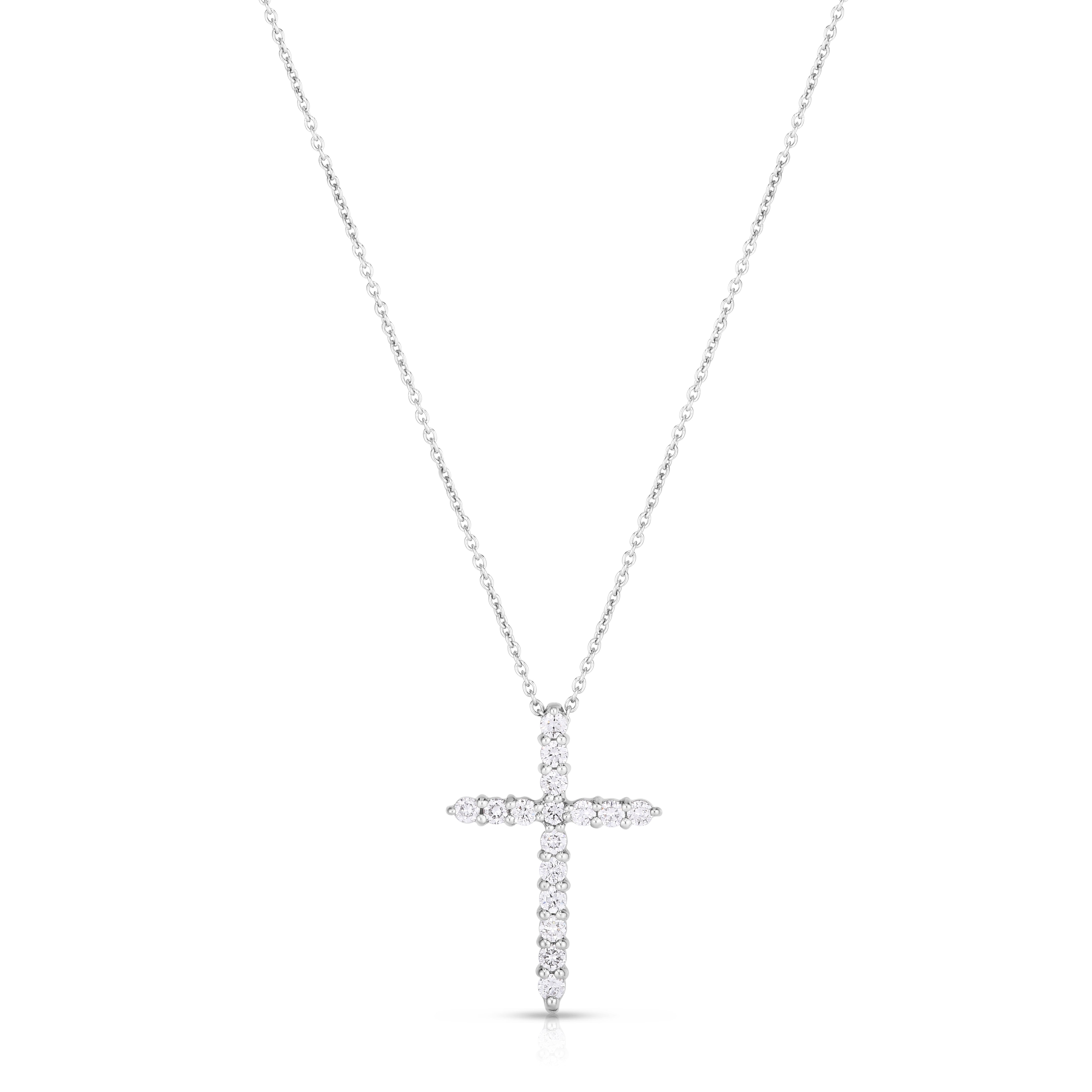 18K WHITE GOLD TINY TREASURES DIAMOND CROSS NECKLACE