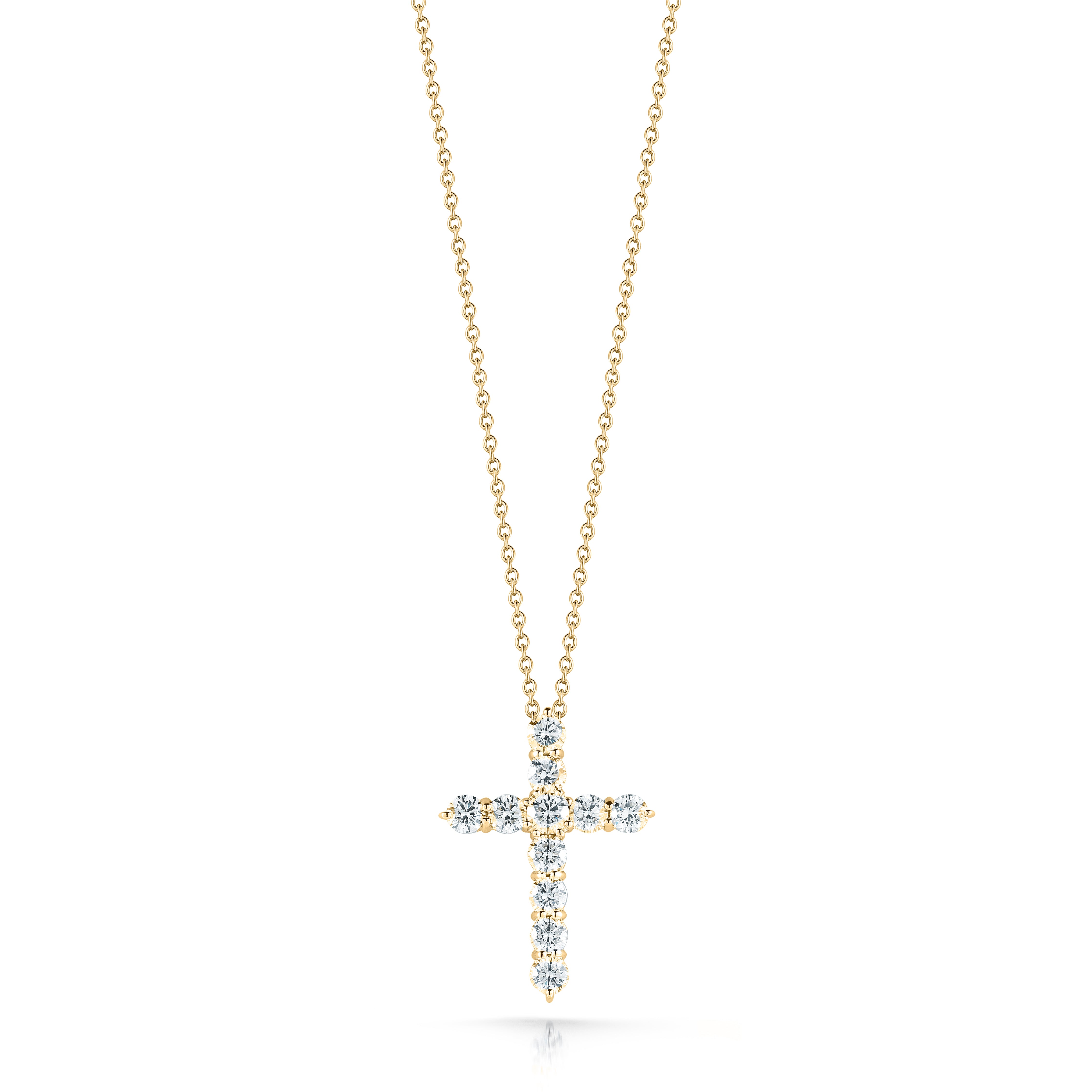 18K YELLOW GOLD TINY TREASURES LARGE DIAMOND CROSS NECKLACE