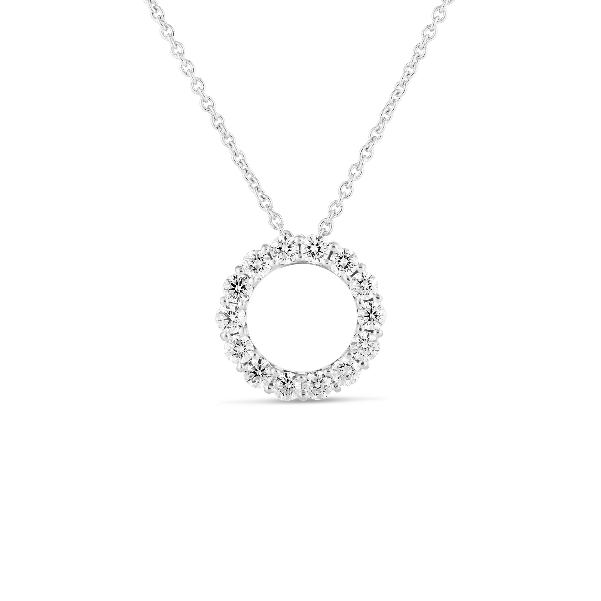 18K WHITE GOLD TINY TREASURES SMALL DIAMOND CIRCLE NECKLACE