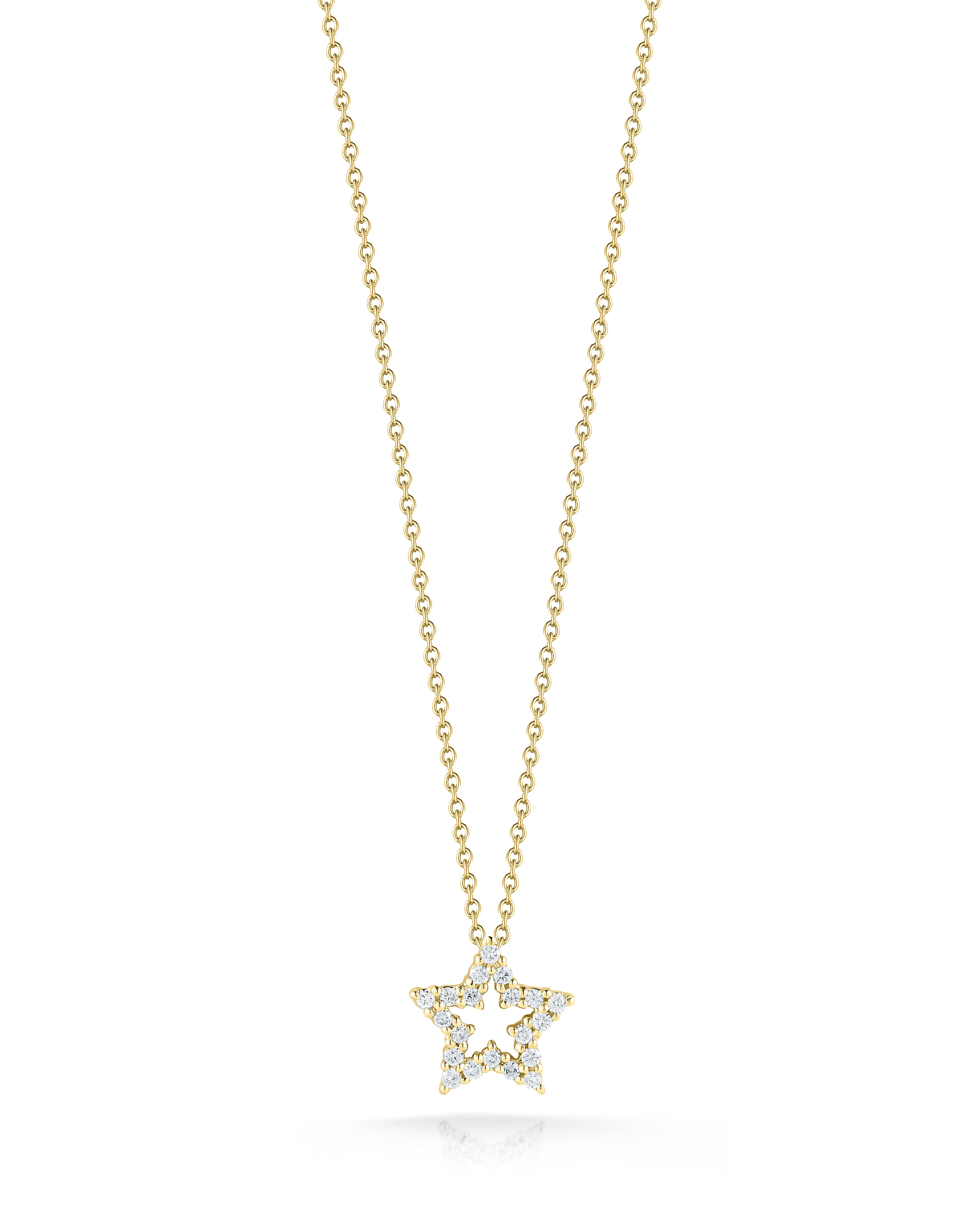 18K YELLOW GOLD TINY TREASURES SMALL DIAMOND FIVE POINT STAR NECKLACE