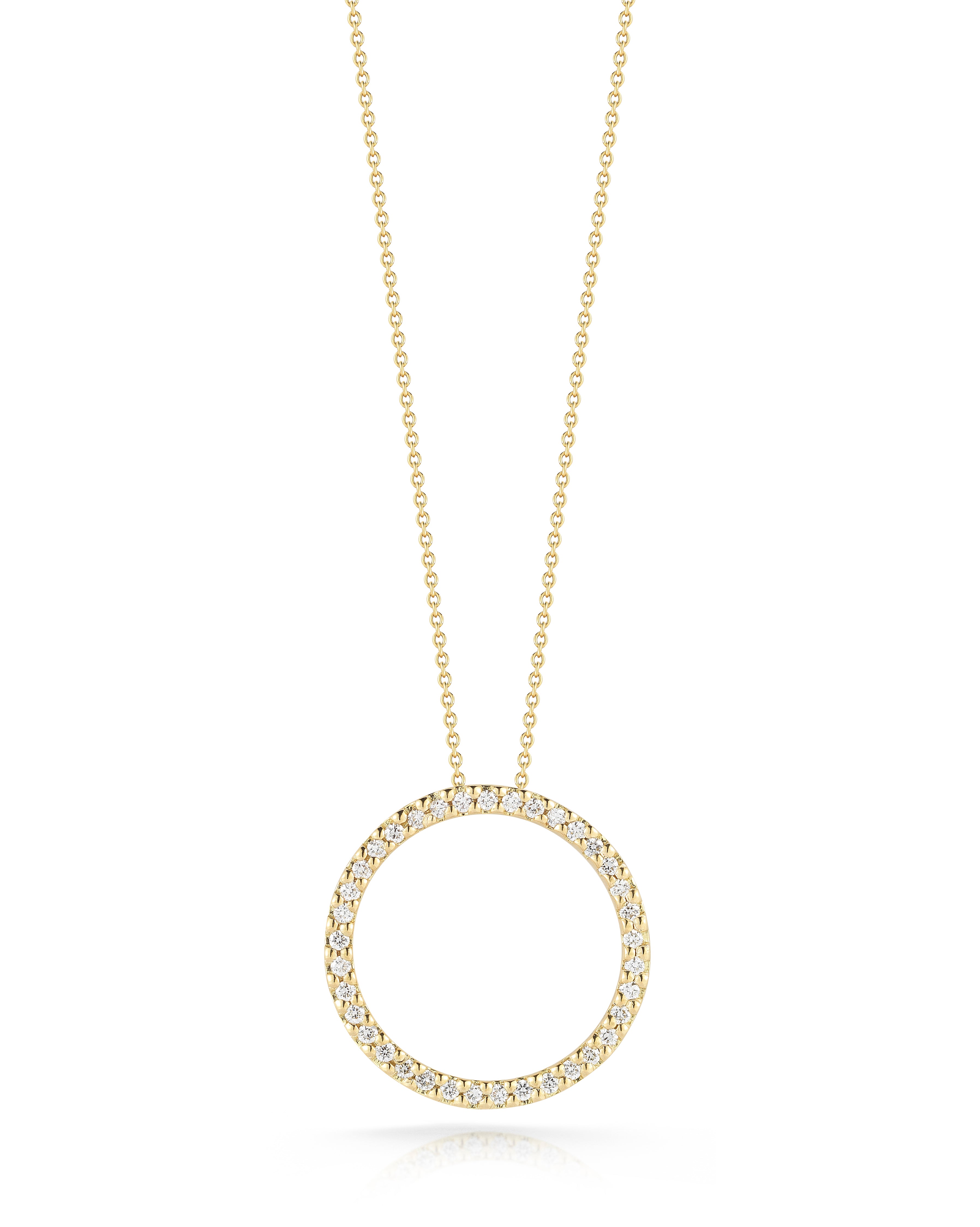 18K YELLOW GOLD TINY TREASURES MEDIUM DIAMOND CIRCLE NECKLACE