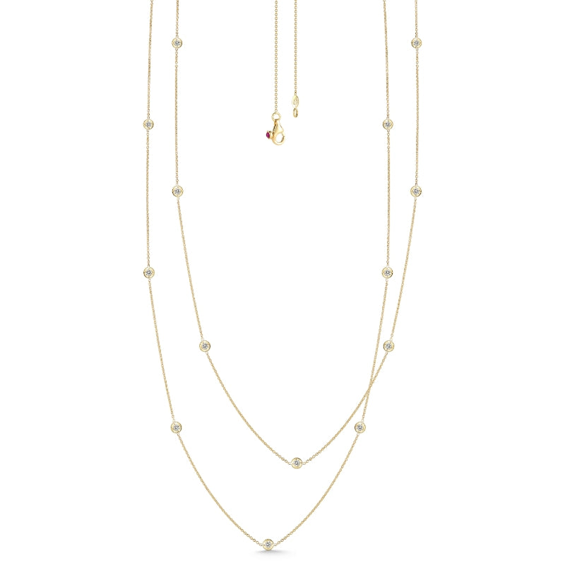 18K YELLOW GOLD DIAMONDS BY THE INCH 15 STATION 36 INCH NECKLACE