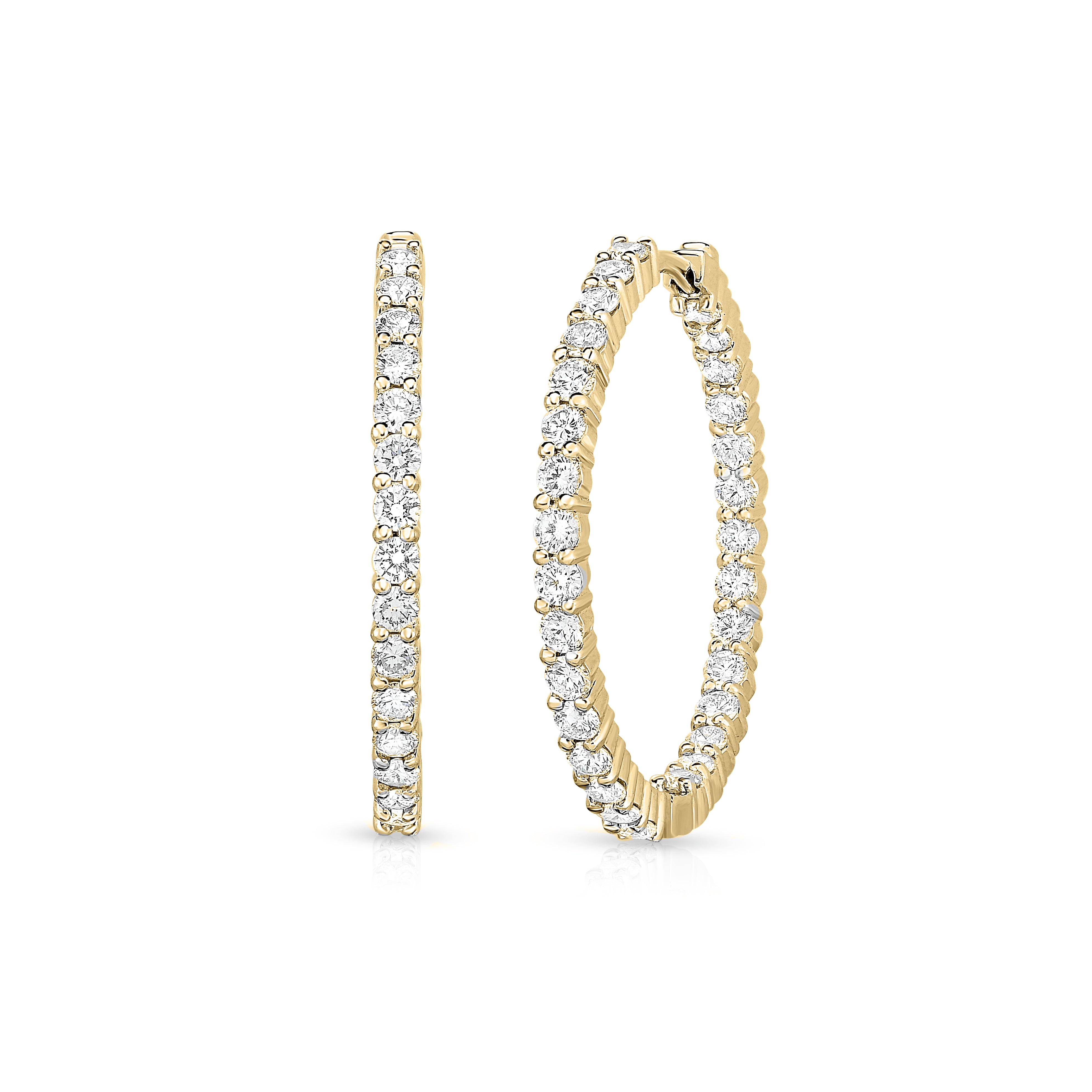 18K YELLOW GOLD THE PERFECT DIAMOND HOOP® INSIDE OUTSIDE EARRINGS