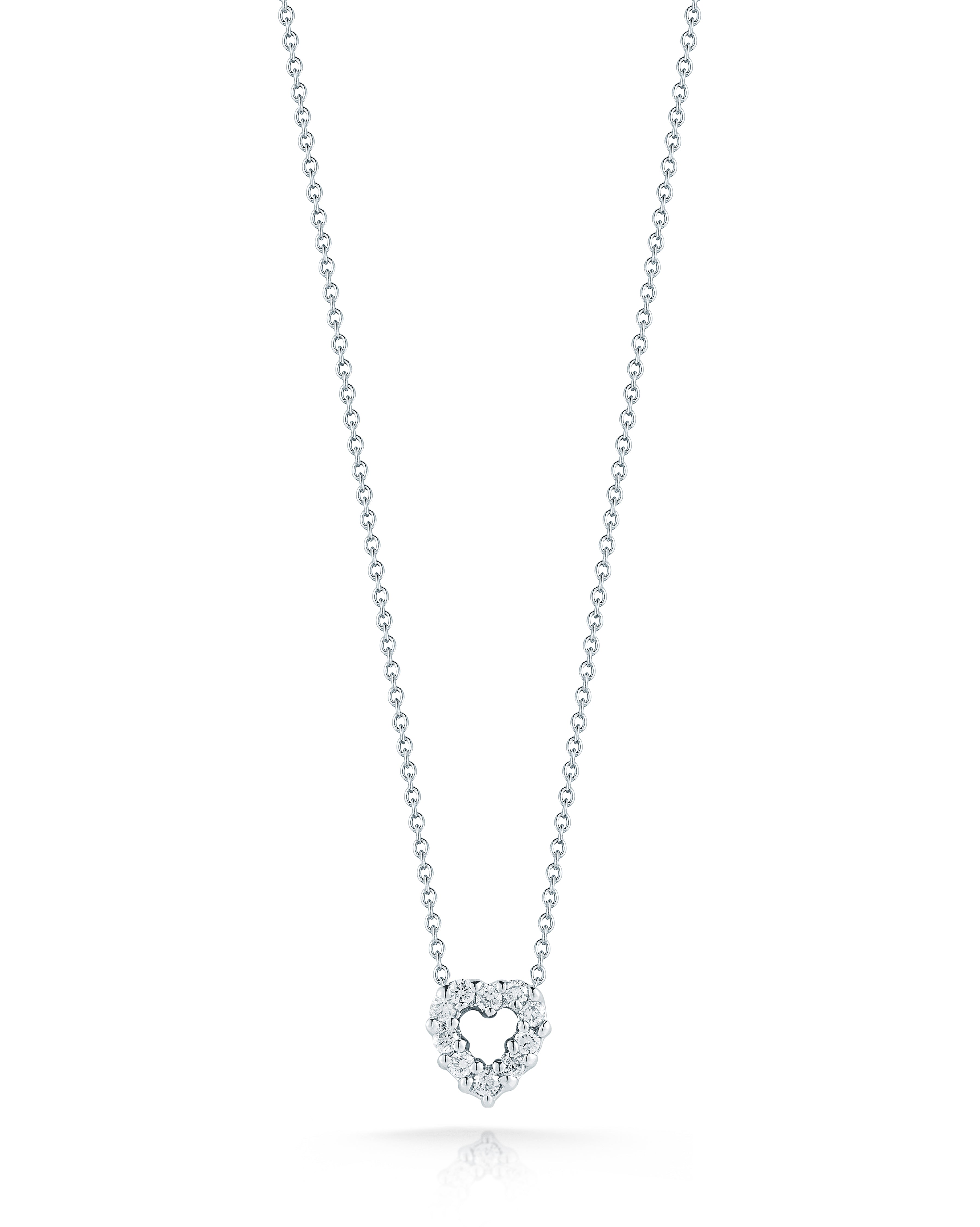 18K WHITE GOLD TINY TREASURES DIAMOND HEART NECKLACE