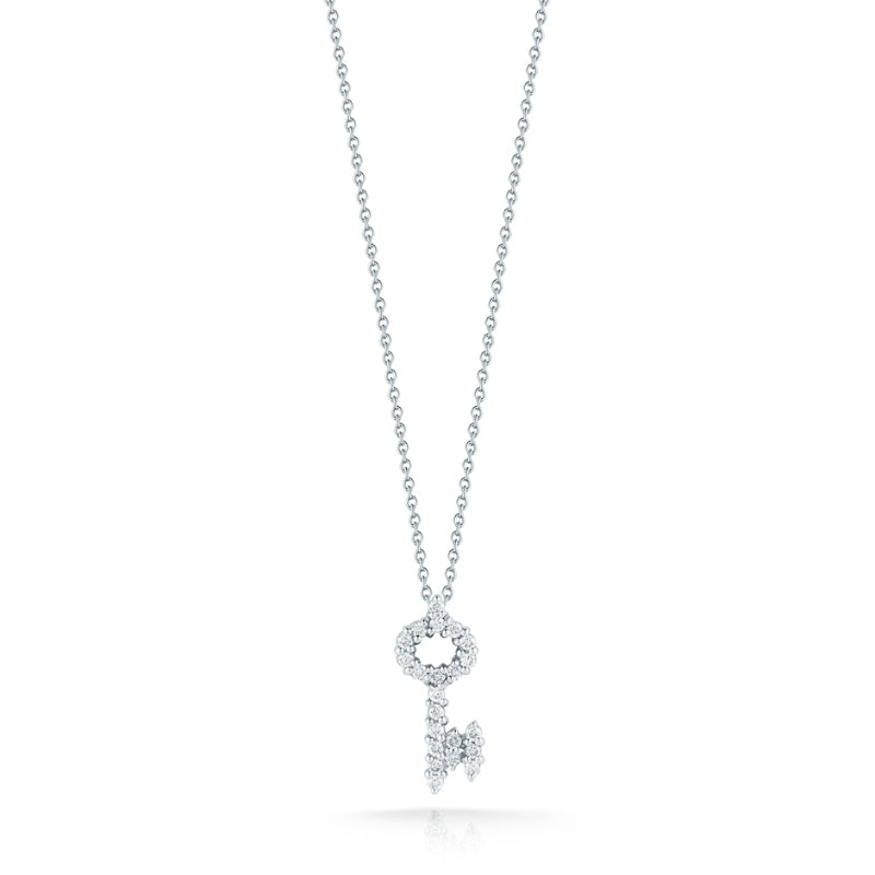 18K WHITE GOLD TINY TREASURES DIAMOND KEY NECKLACE
