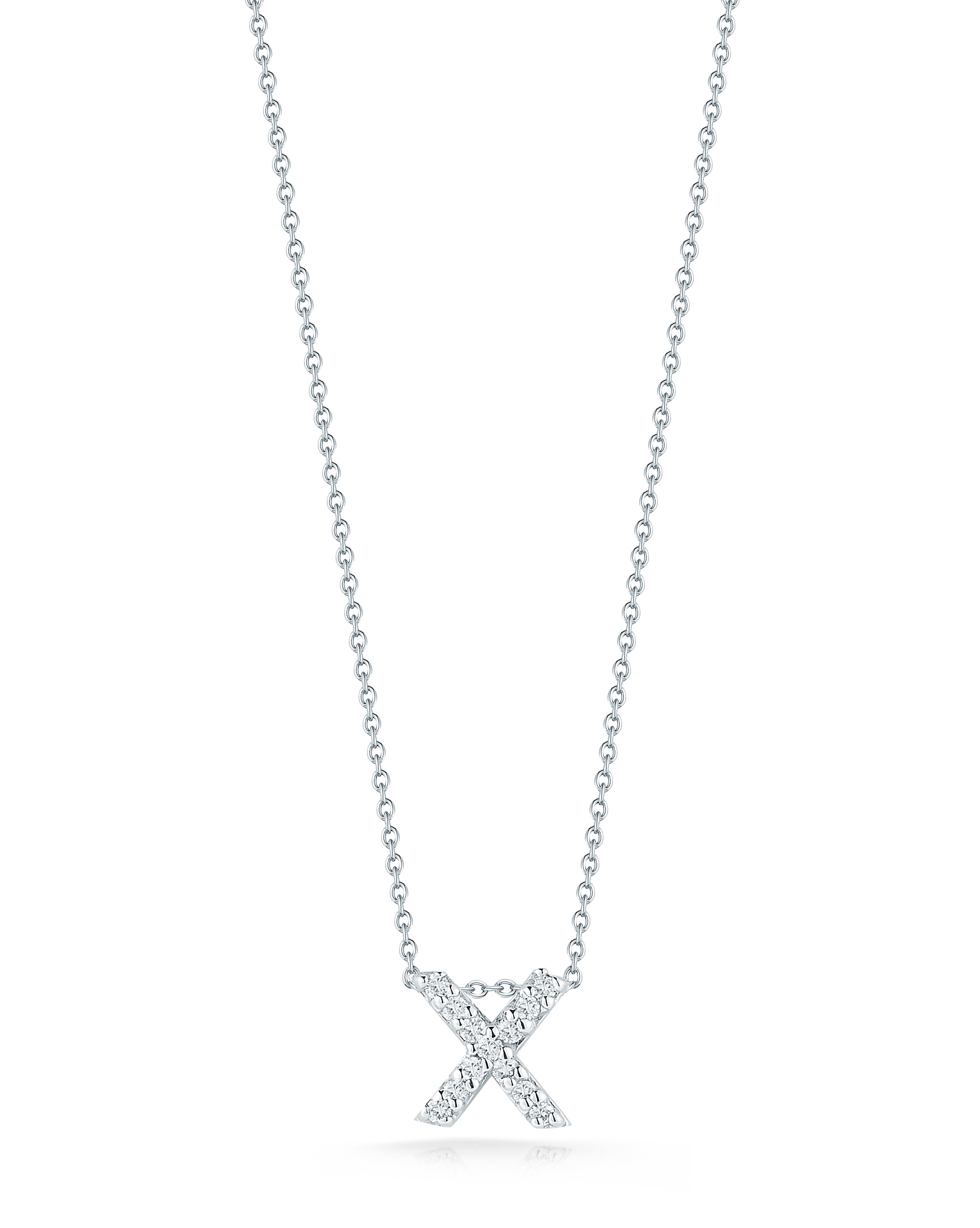 18K WHITE GOLD TINY TREASURES DIAMOND LOVE LETTER "X" NECKLACE