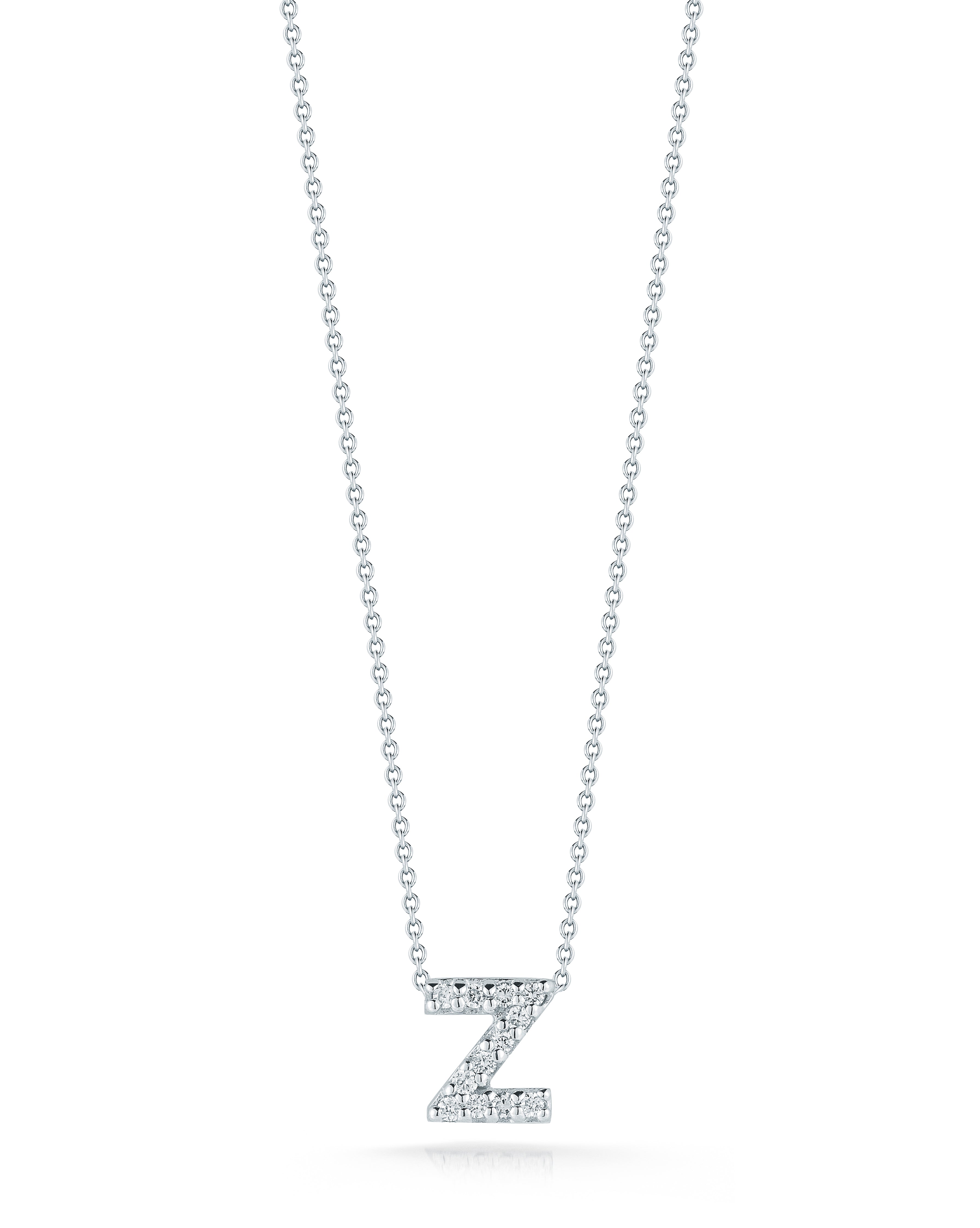 18K WHITE GOLD TINY TREASURES DIAMOND LOVE LETTER "Z" NECKLACE