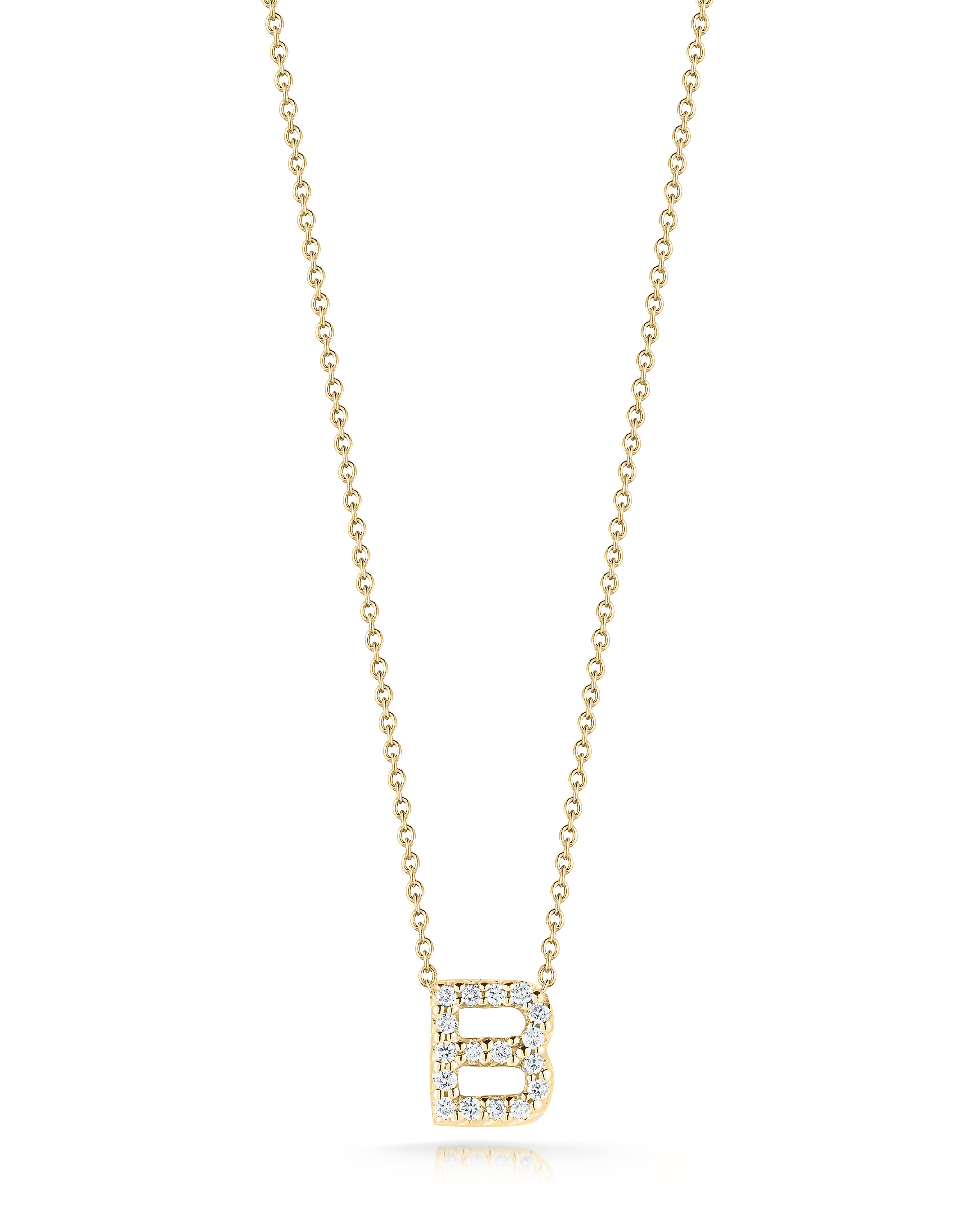 18K YELLOW GOLD TINY TREASURES DIAMOND LOVE LETTER "B" NECKLACE