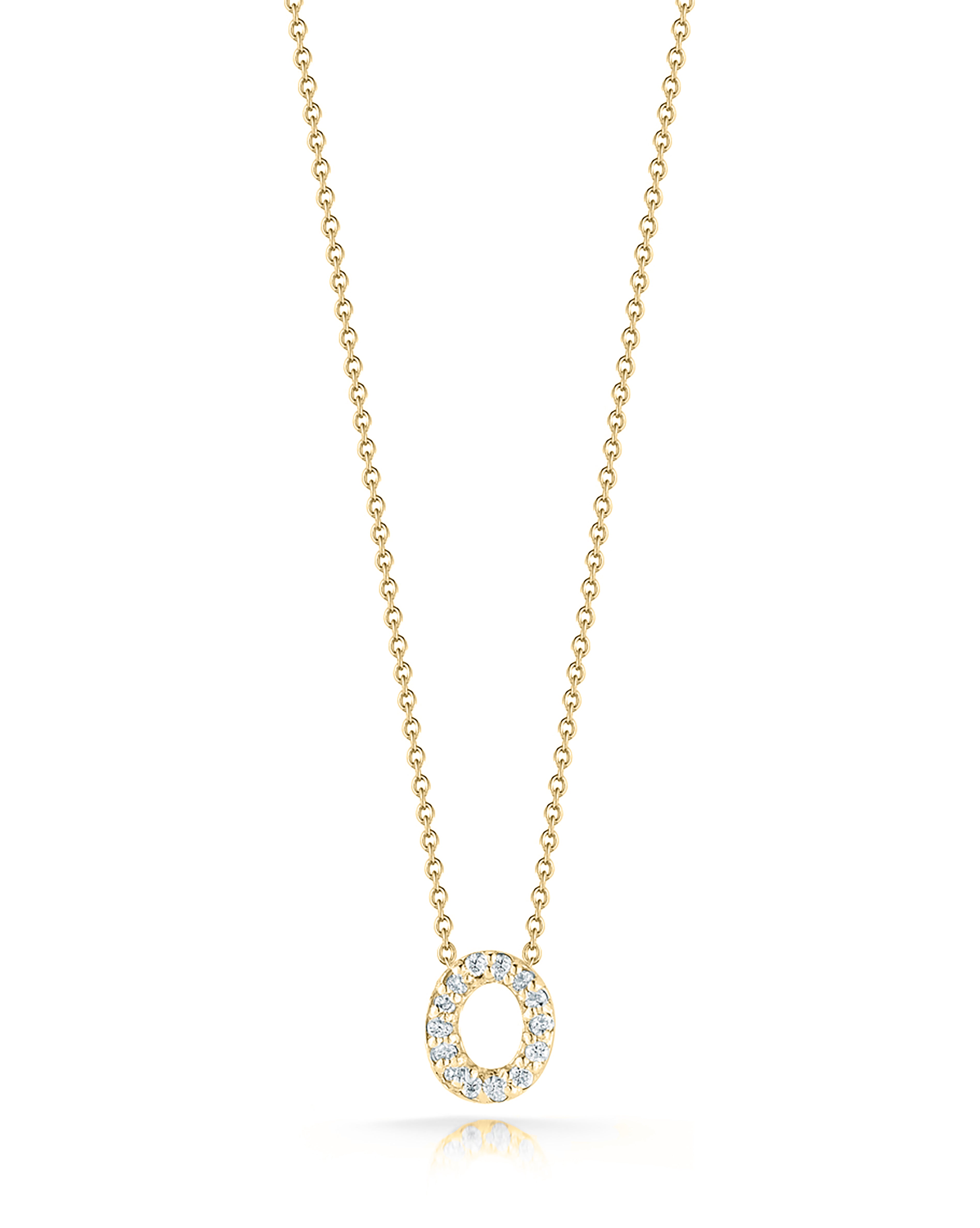 18K YELLOW GOLD TINY TREASURES DIAMOND LOVE LETTER "O" NECKLACE