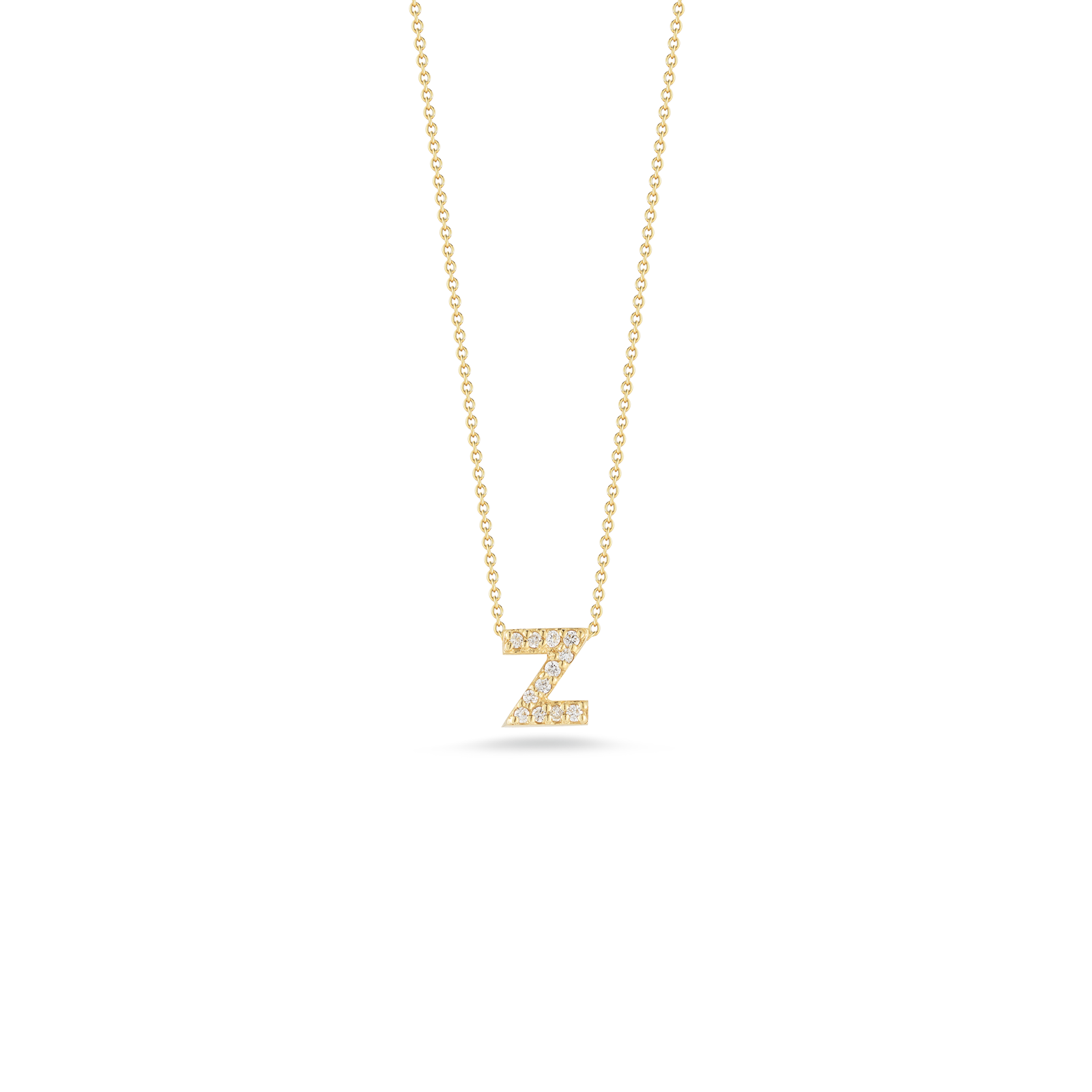 18K YELLOW GOLD TINY TREASURES DIAMOND LOVE LETTER "Z" NECKLACE
