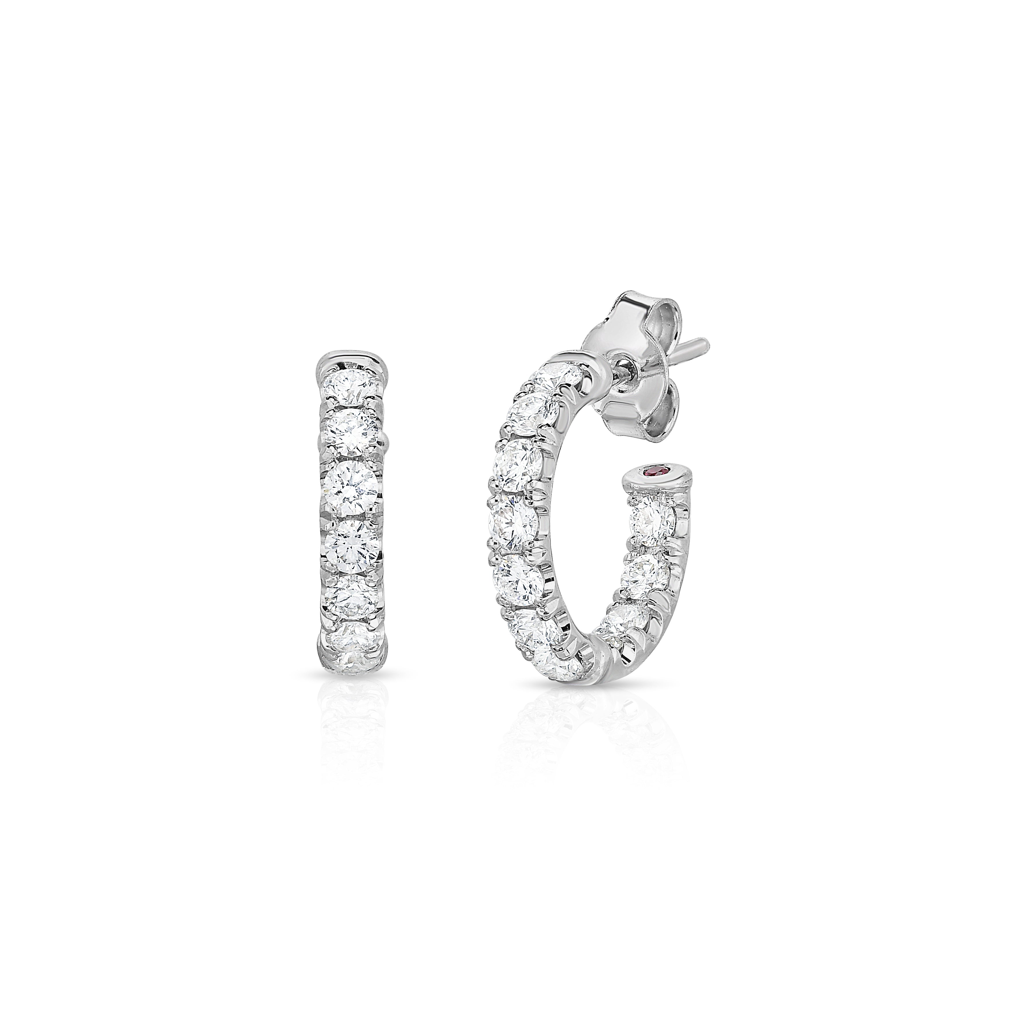 18K WHITE GOLD THE PERFECT DIAMOND HOOP® PETITE OPEN BACK EARRINGS