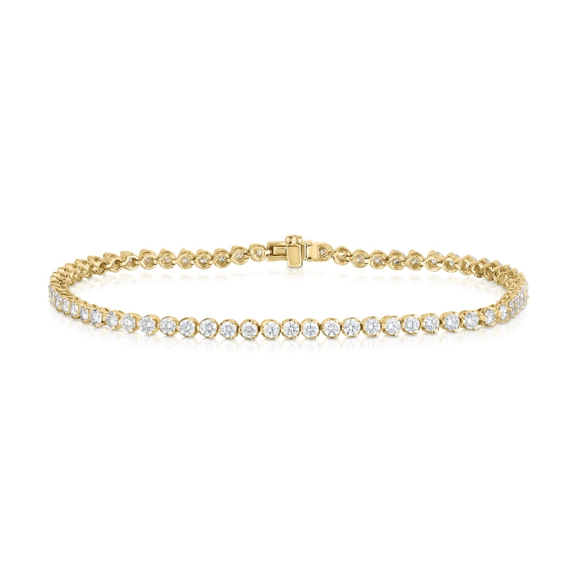 18K YELLOW GOLD DIAMOND CLASSIC LARGE TENNIS BRACELET
