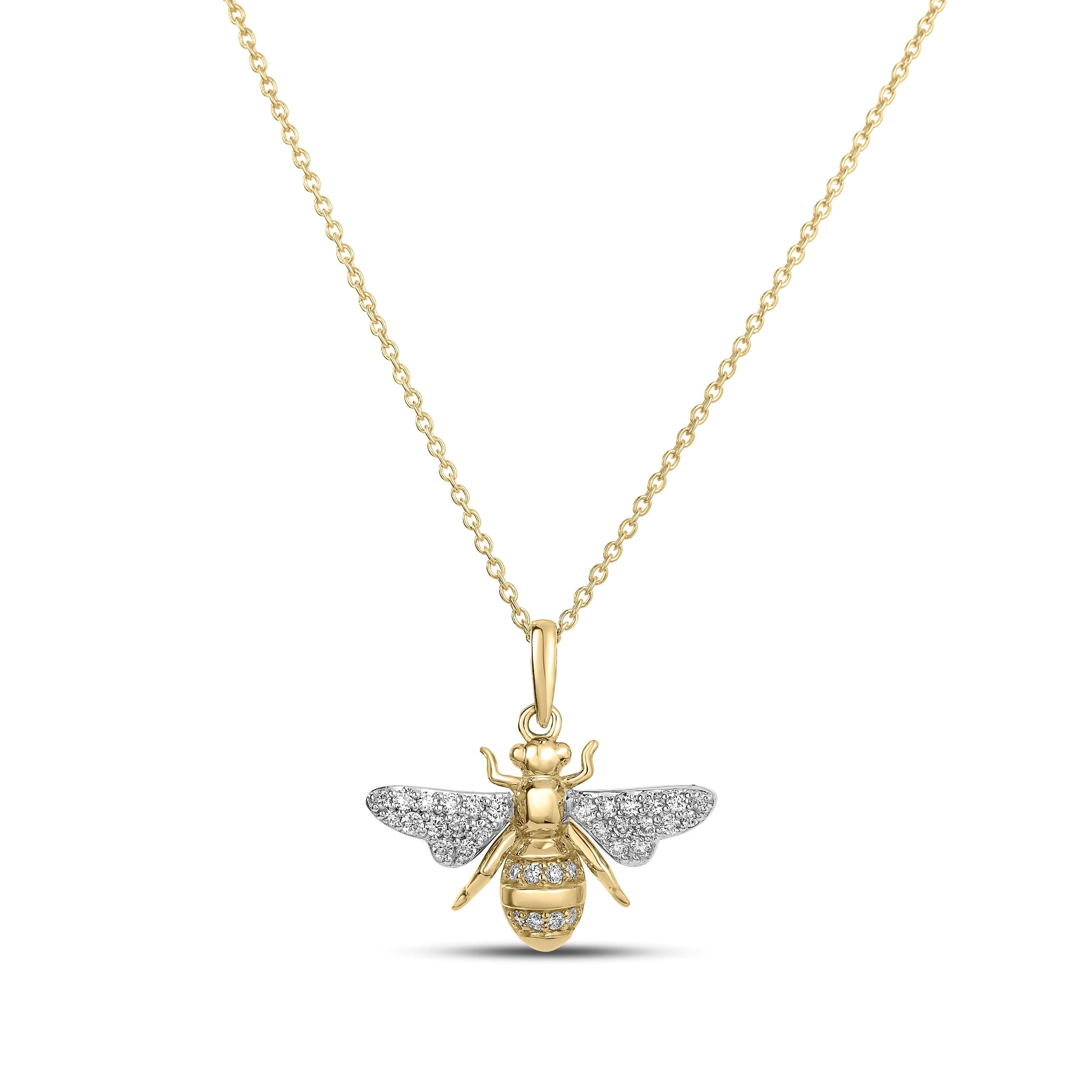 18K YELLOW/WHITE GOLD TINY TREASURES DIAMOND BUMBLEBEE NECKLACE