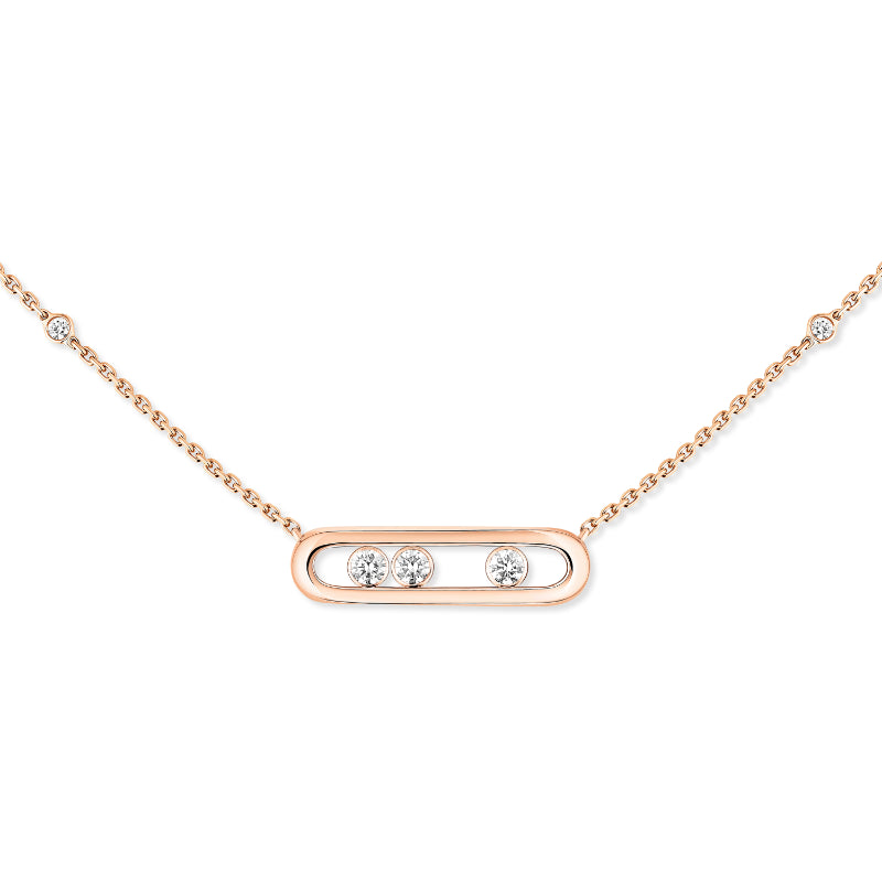 18K Pink Gold Diamond Baby Move Necklace