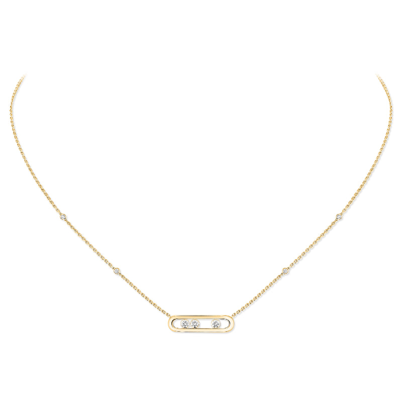 18K Yellow Gold Diamond Baby Move Necklace
