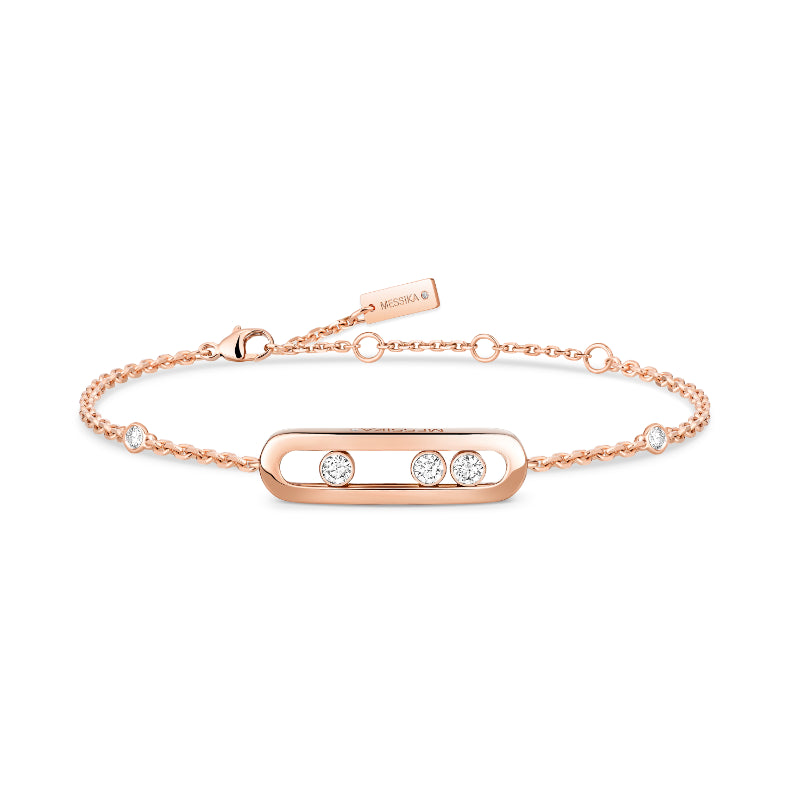 18K Pink Gold Diamond Baby Move Bracelet