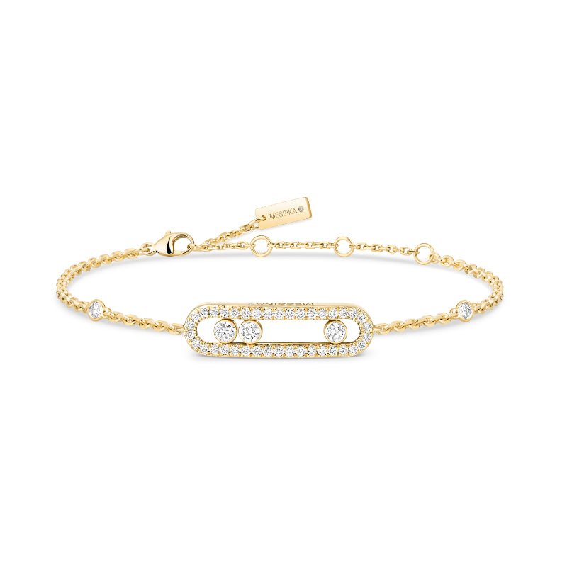 18K Yellow Gold Diamond Baby Move Pavé Bracelet
