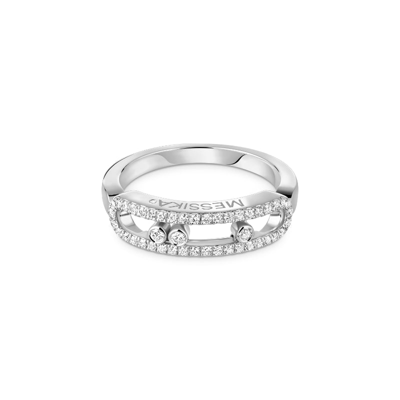 18K White Gold Diamond Baby Move Ring