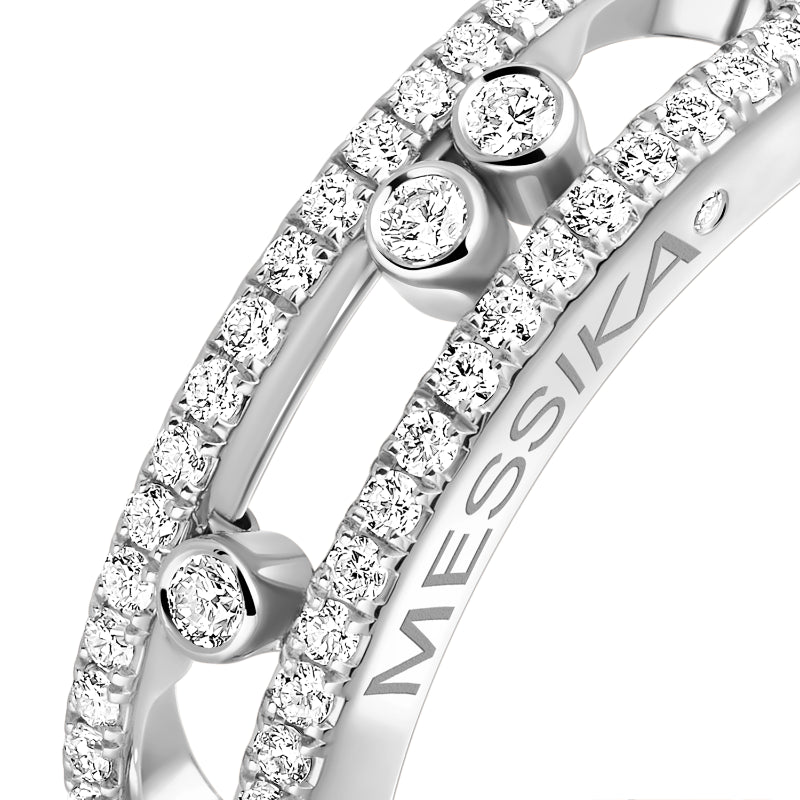 18K White Gold Diamond Baby Move Ring