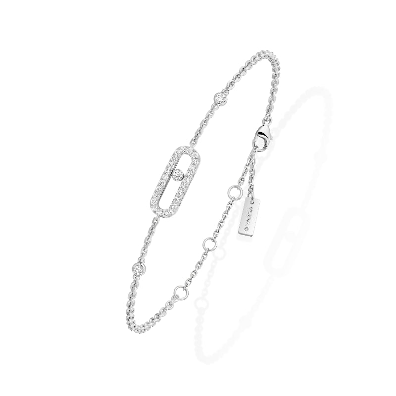 18K White Gold Diamond Move Uno Pavé Bracelet