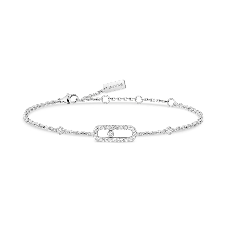 18K White Gold Diamond Move Uno Pavé Bracelet