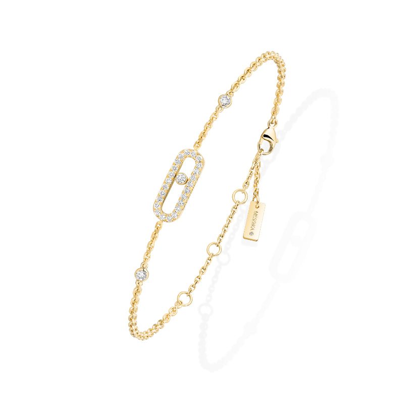 18K Yellow Gold Diamond Move Uno Pavé Bracelet