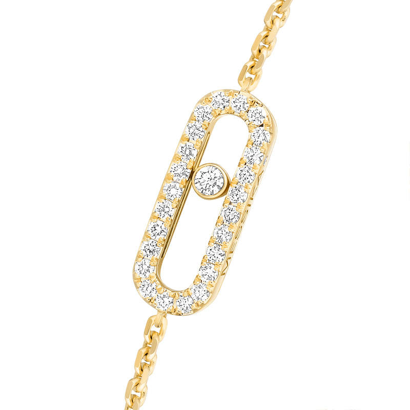 18K Yellow Gold Diamond Move Uno Pavé Bracelet