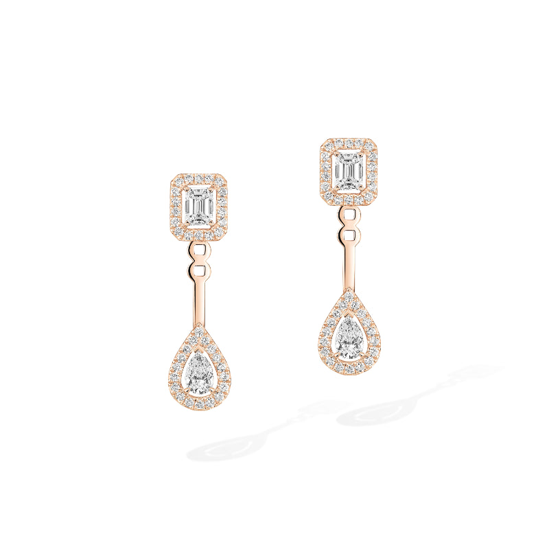 1 Pair of 18K White Gold Diamond My Twin Toi & Moi Earrings