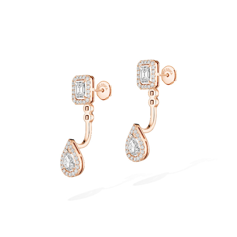 1 Pair of 18K White Gold Diamond My Twin Toi & Moi Earrings