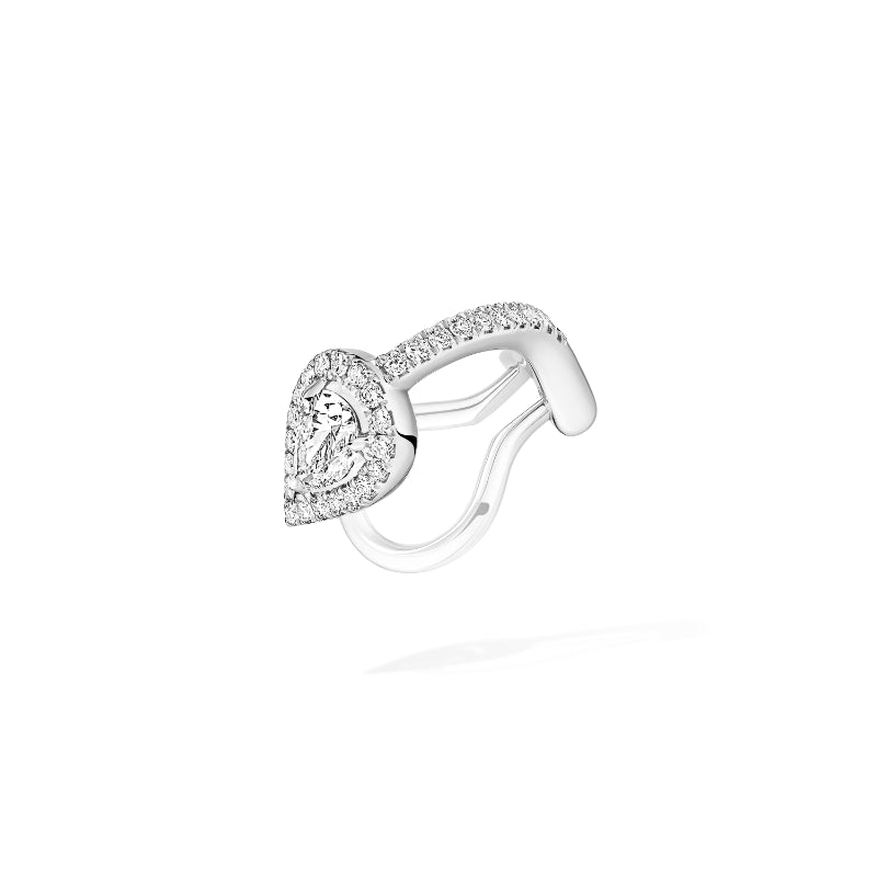 18K White Gold Diamond My Twin Single Top Clip Earring