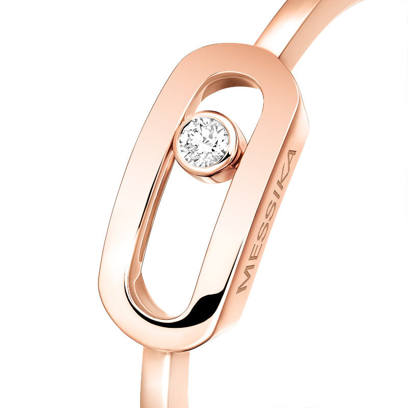 18K Pink Gold Diamond Move Uno Ring