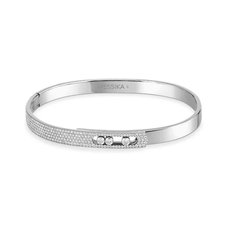 18K White Gold Diamond Move Noa Half Pavé Bracelet