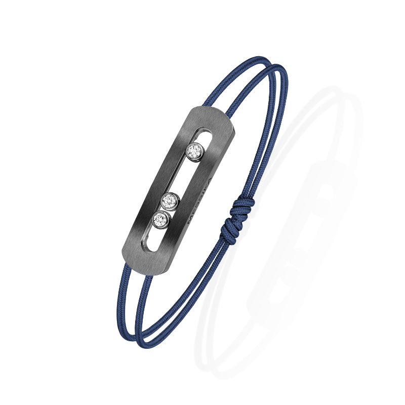 Graphite Titanium Diamond Move Titanium Cord Bracelet