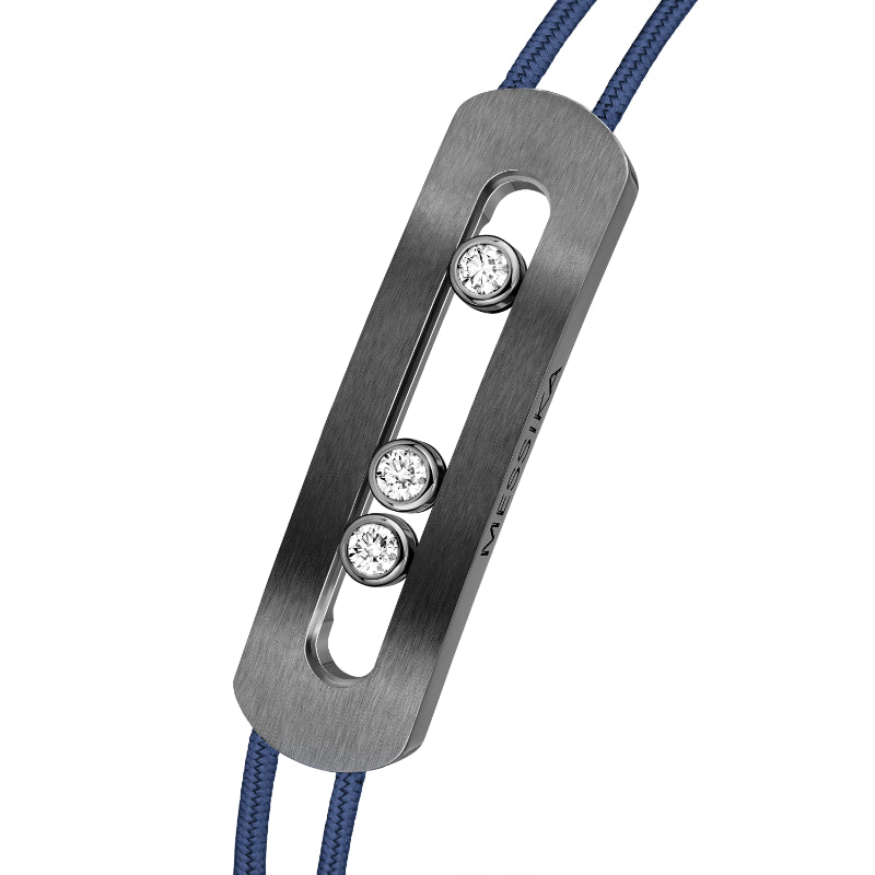 Graphite Titanium Diamond Move Titanium Cord Bracelet