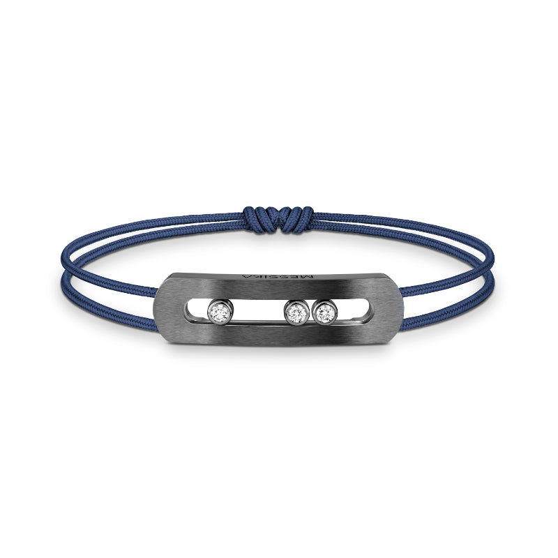 Graphite Titanium Diamond Move Titanium Cord Bracelet