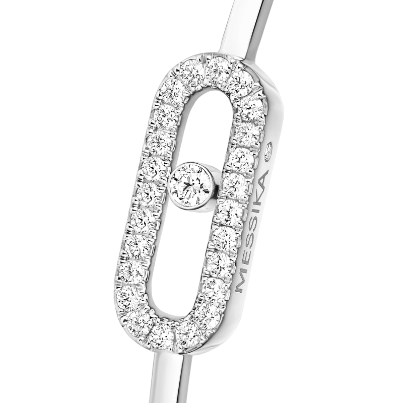 18K White Gold Diamond Move Uno Pavé Flex Bracelet