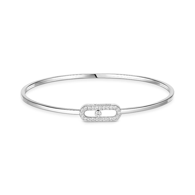 18K White Gold Diamond Move Uno Pavé Flex Bracelet