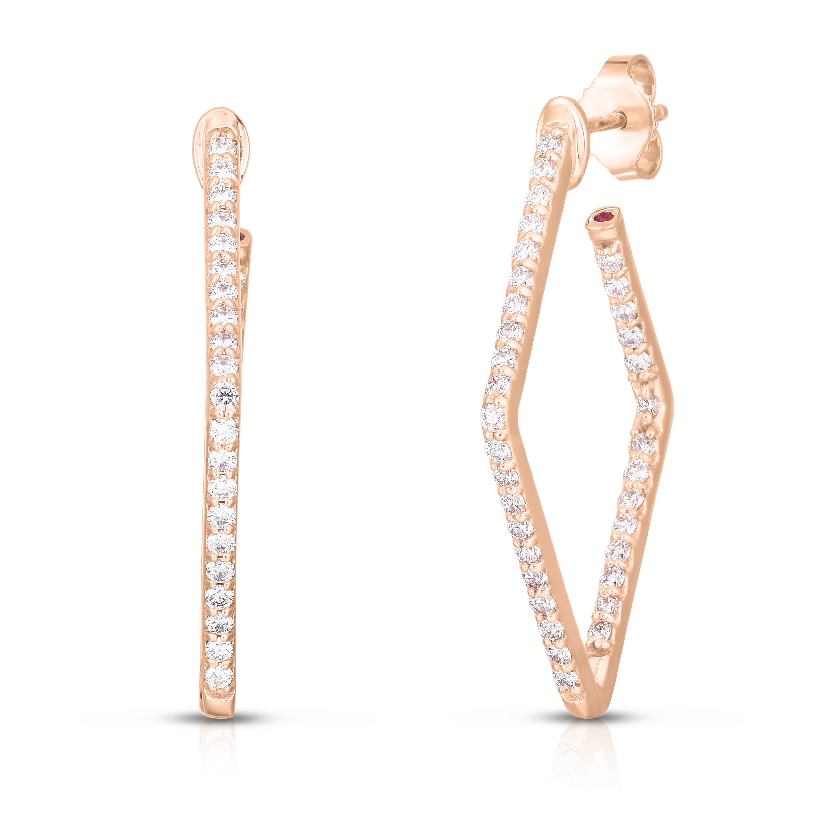 18K ROSE GOLD THE PERFECT DIAMOND HOOP® SMALL GEOMETRIC EARRINGS