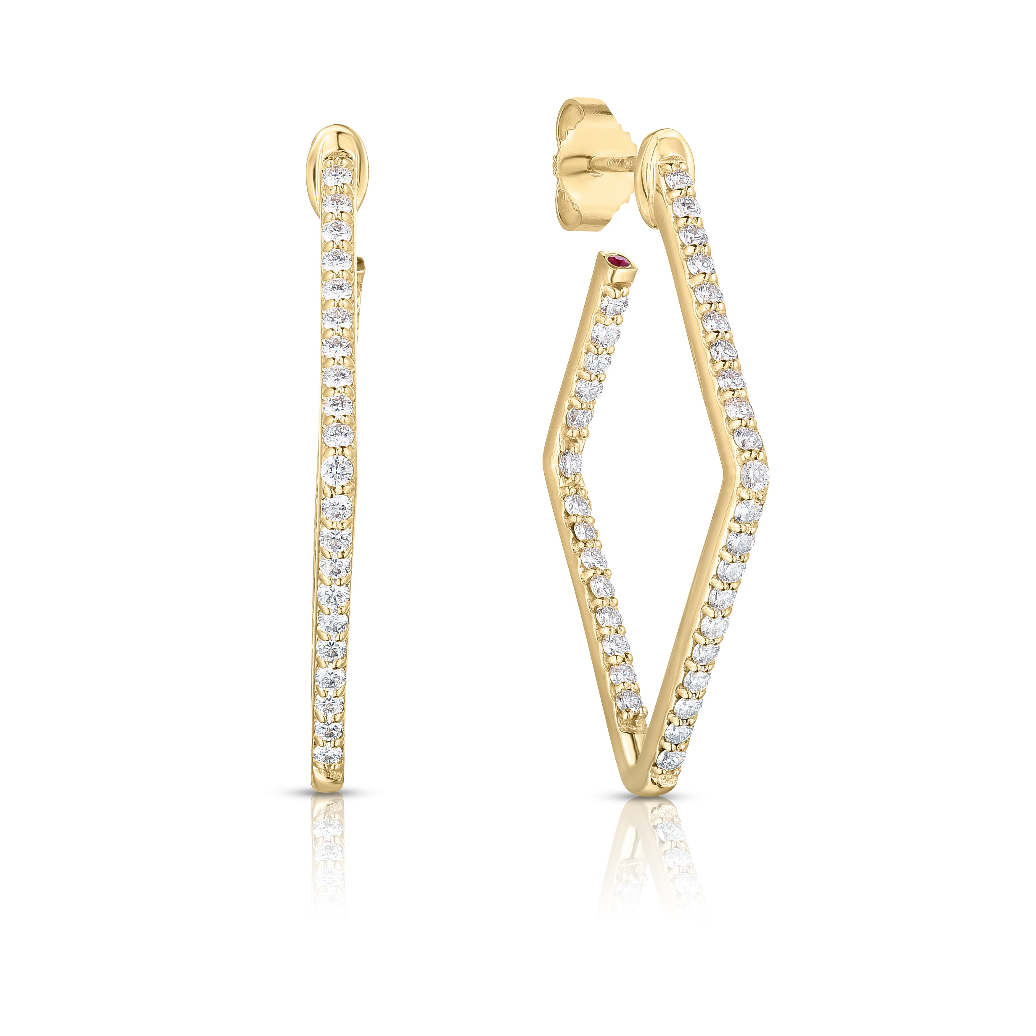 18K YELLOW GOLD THE PERFECT DIAMOND HOOP® SMALL GEOMETRIC EARRINGS
