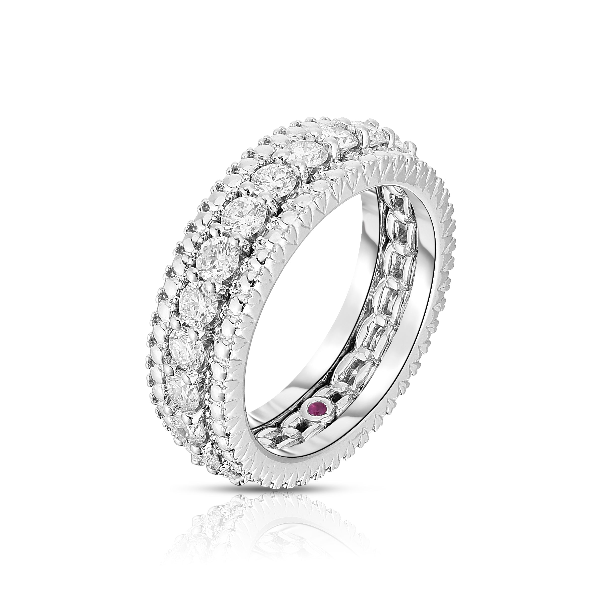 18K WHITE GOLD SIENA DIAMOND 1 ROW RING