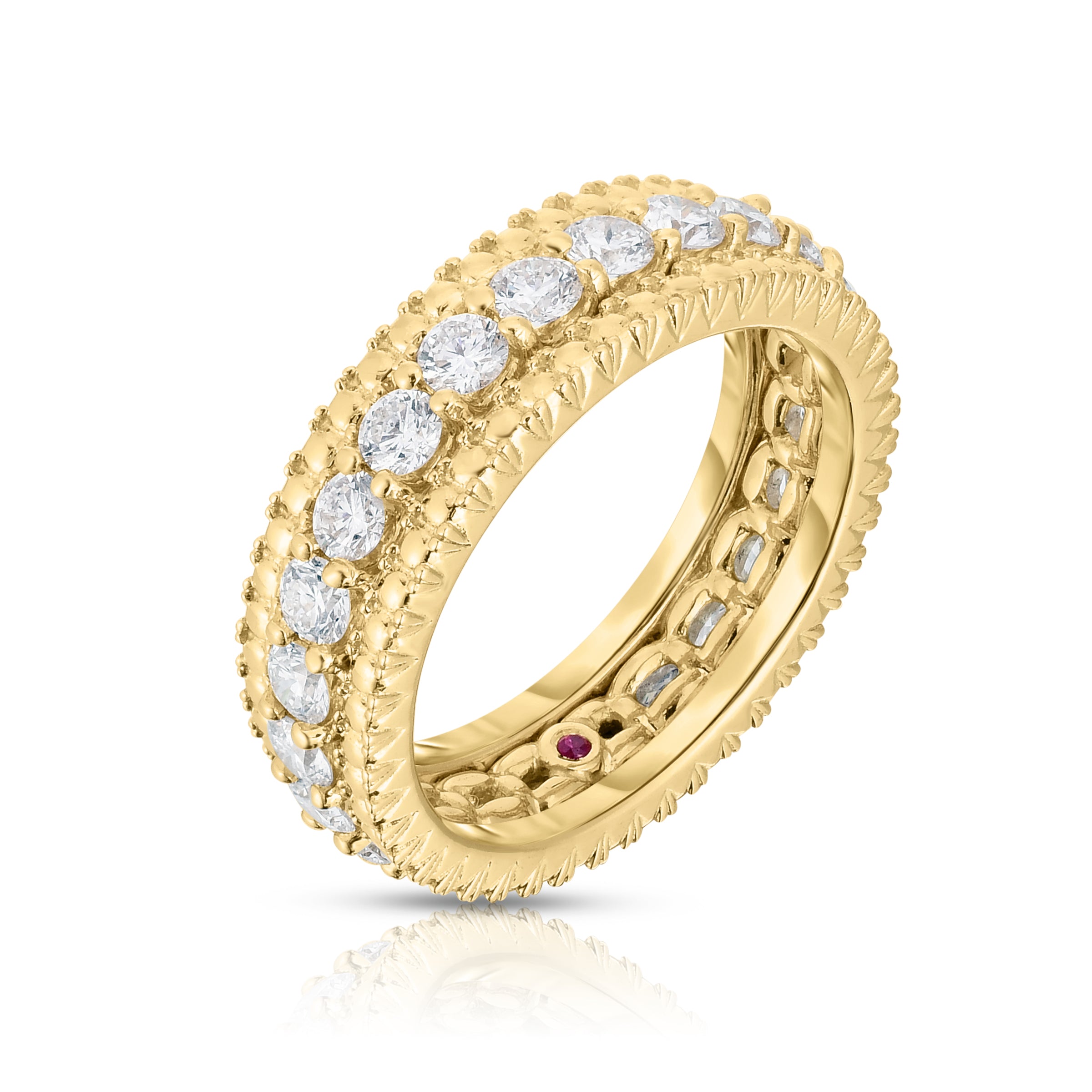 18K YELLOW GOLD SIENA DIAMOND 1 ROW RING