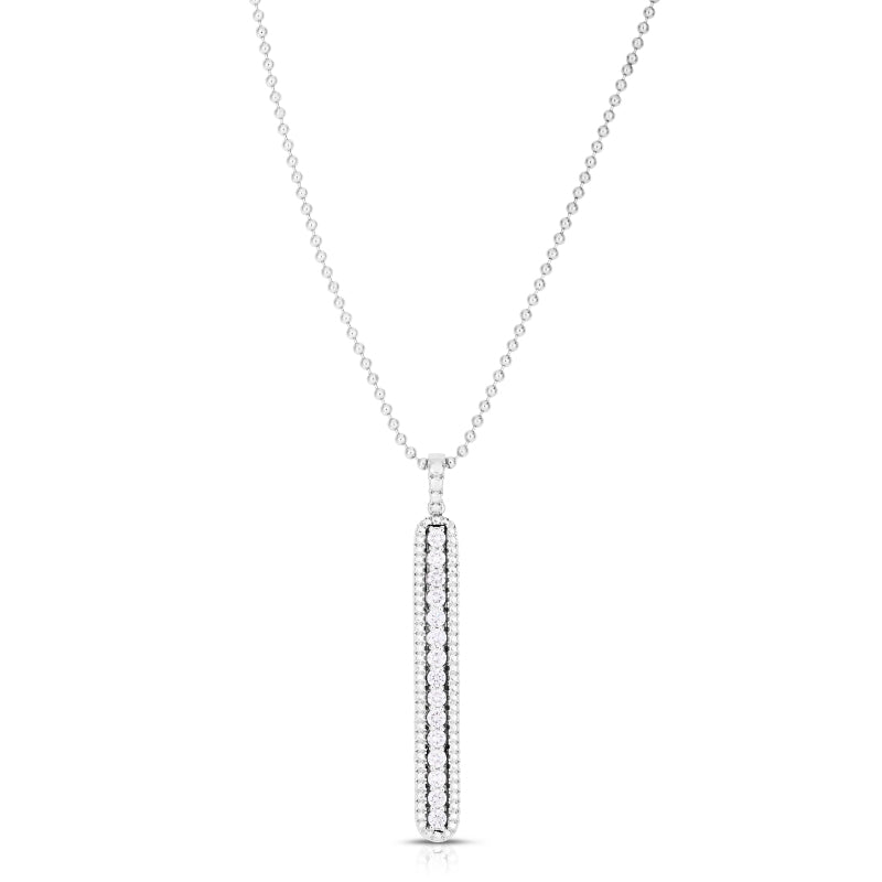 18K WHITE GOLD SIENA DIAMOND TABLET NECKLACE