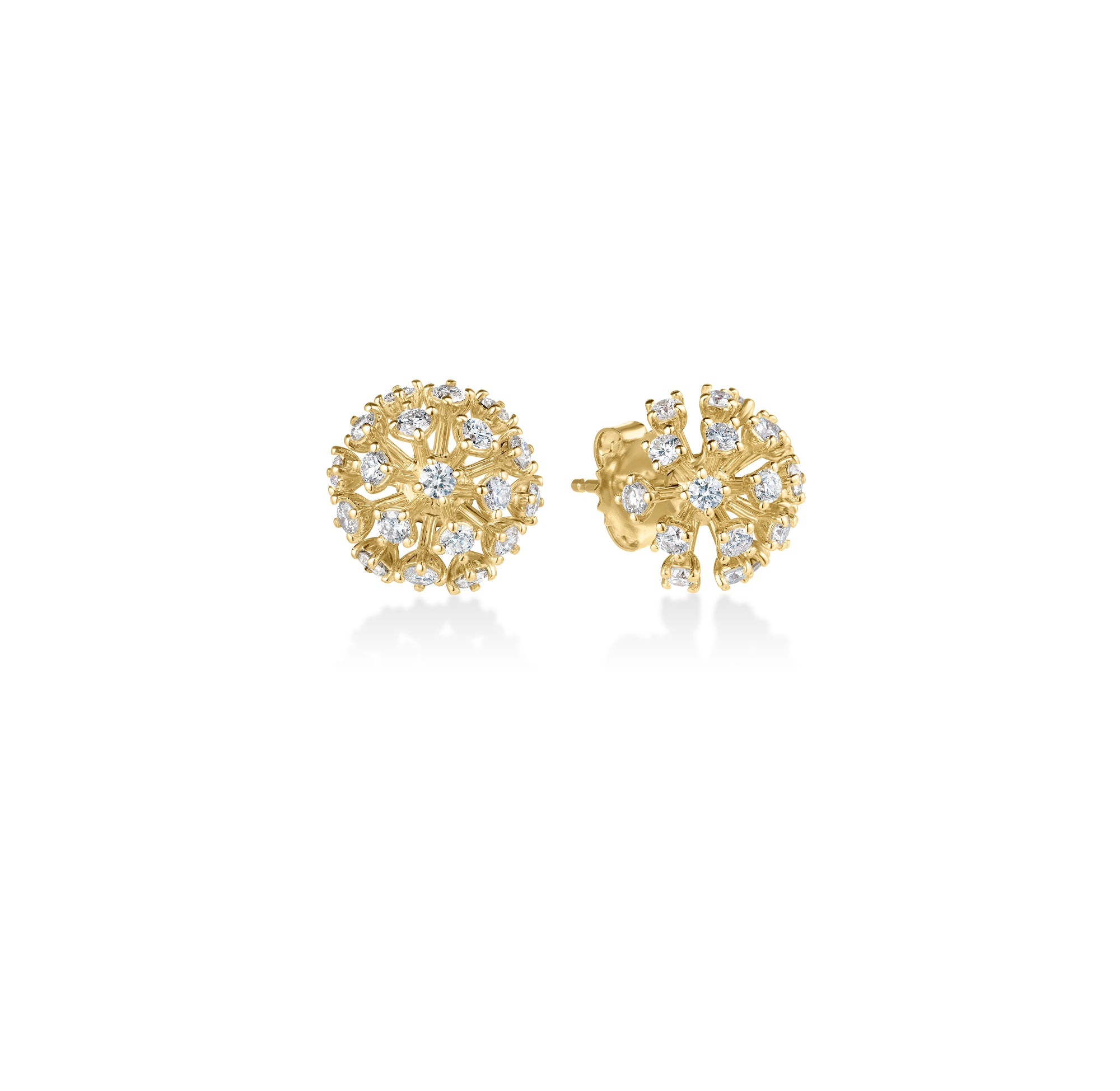 18K YELLOW GOLD DANDELION DIAMOND SMALL EARRINGS