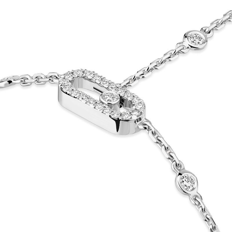 18K White Gold Diamond Move Uno Hand Bracelet