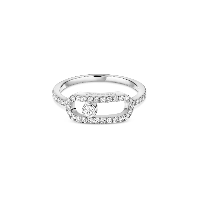 18K White Gold Diamond Move Uno Pavé Large Ring