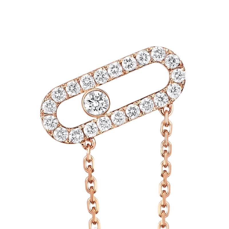 18K Pink Gold Move Uno Chain Earring