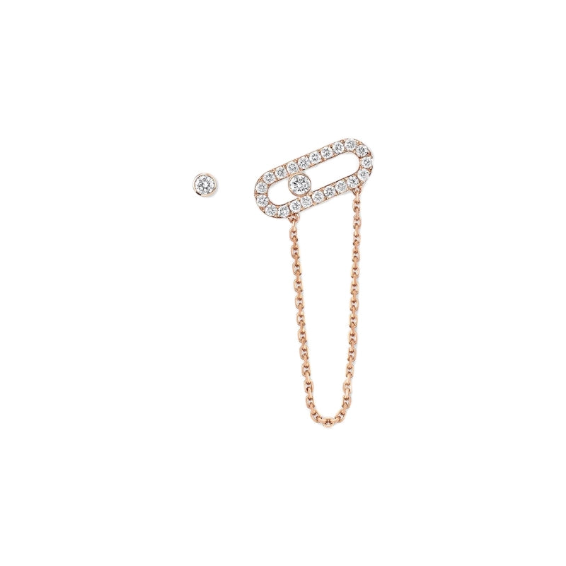 18K Pink Gold Move Uno Chain Earring
